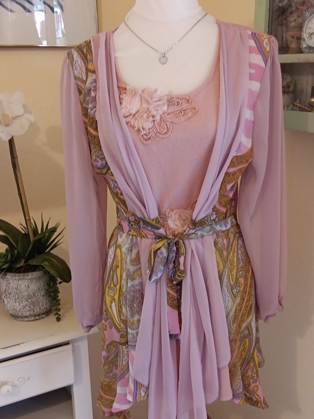 Pretty Angel Pink Bohemian Appliqed Knit Top - Picture 8 of 11